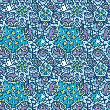 Seamless circle pattern. Islam, Arabic, Indian, ottoman motifs. Mandala desig Stock Illustration