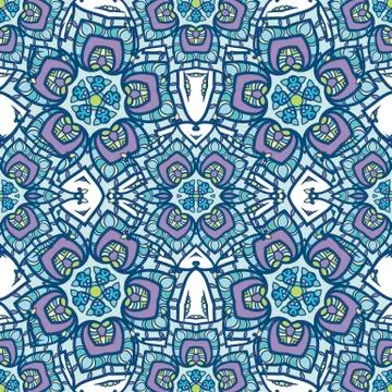 Seamless circle pattern. Islam, Arabic, Indian, ottoman motifs. Mandala desig Stock Illustration