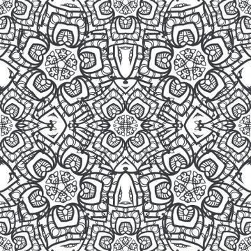 Seamless circle pattern. Islam, Arabic, Indian, ottoman motifs. Mandala desig Stock Illustration