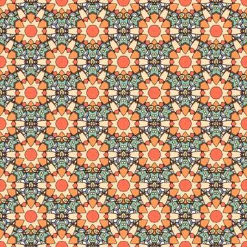 Seamless circle pattern. Mandala design. Vintage decorative element. 스톡 일러스트