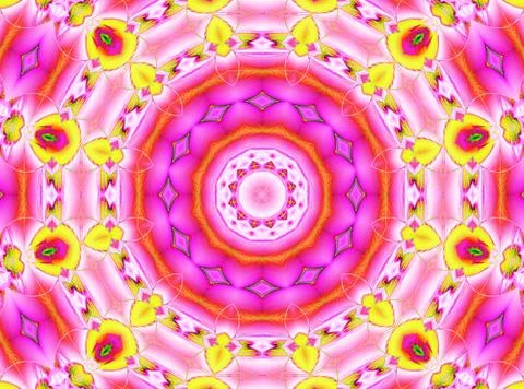 Seamless circle pattern pink violet yellow Illustrazione stock