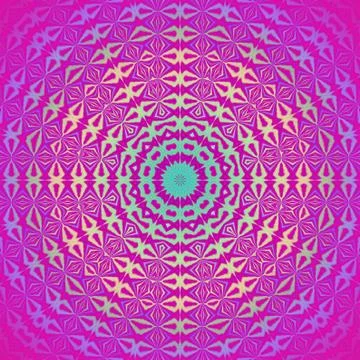 Seamless circle pattern turquoise violet purple yellow Stock Illustration