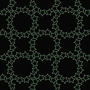 Seamless Circle Pattern. Vector Sparklers Background. Star Christmas Orname.. Stock Illustration