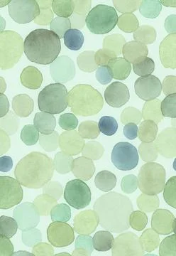 Seamless Circle Pattern. Watercolour Greenery 库存插图