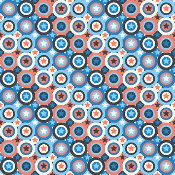 Seamless circle star pattern Stock Illustration