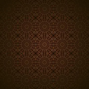Seamless circles and diamond pattern dark brown blurred Stock Illustration