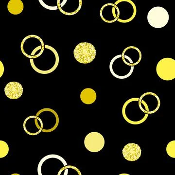 Seamless circles pattern. Geometric shapes. Gold glitter. Stock-Illustration