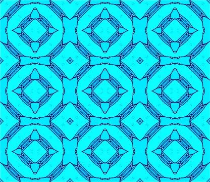 Seamless circles pattern turquoise blue Stock Illustration