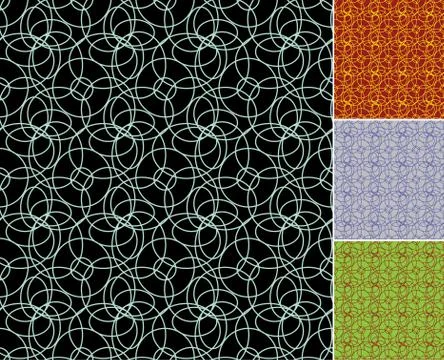 Seamless circles vector patterns in four different colors Stock Illustration