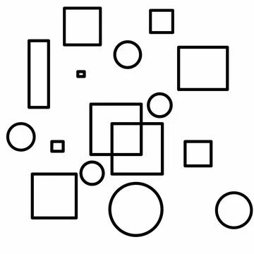 Seamless circular and square geometric pattern. Stock Illustration