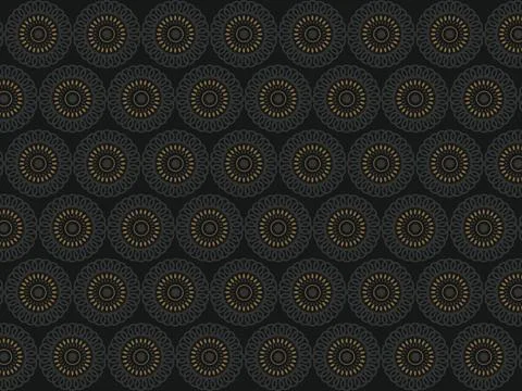 Seamless Circular Geometric Pattern Background with Repeating Ornamental Moti イラスト素材