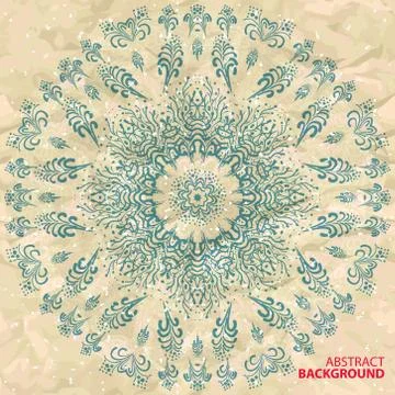 Seamless circular pattern of the branches on the abstract background of crump Stock Illustration