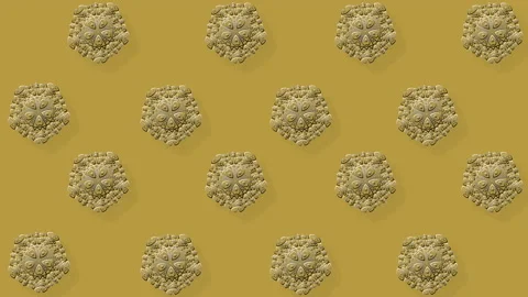 Seamless circular pattern on yellow background in 4k video. Stock-Footage 147183866