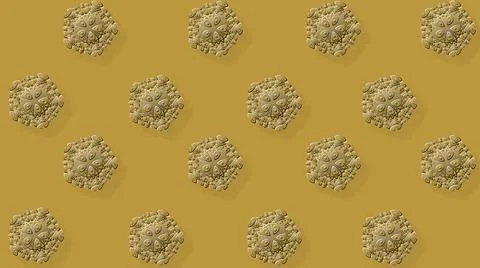 Seamless circular pattern on yellow background illustration. Illustrazione stock