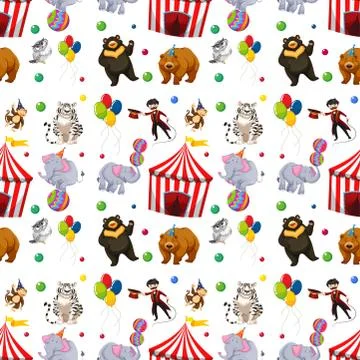 A Seamless circus pattern Stock Illustration