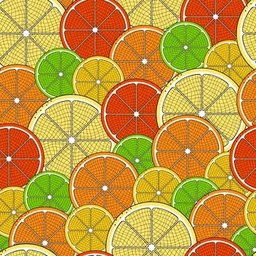 Seamless citrus fruit pattern. Pattern of orange, grapefruit, pomelo, lemon Illustrazione stock