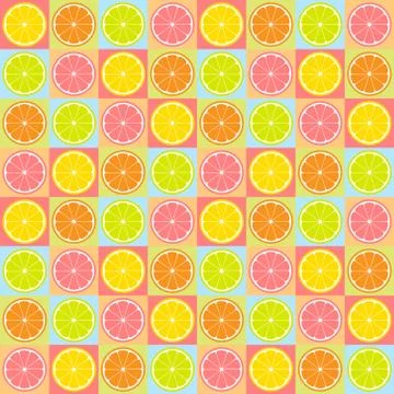 Seamless citrus pattern Stock Illustration