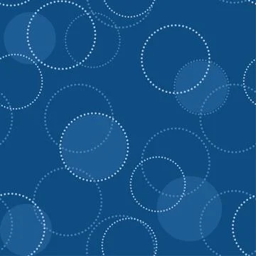 Seamless classic blue pattern with circles Stock Illustration