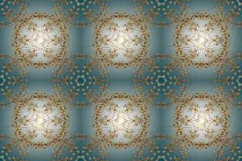 Seamless classic Raster golden pattern. Traditional orient ornament. Classic vin 스톡 일러스트
