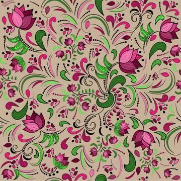 Seamless classic rose background Stock Illustration