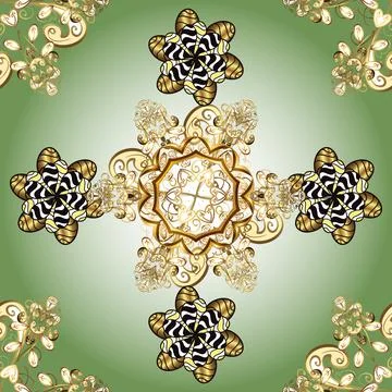 Seamless classic vector golden pattern. Vector illustration. Traditional orient 스톡 일러스트