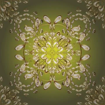 Seamless classic vector golden pattern. Vector illustration. Seamless pattern on Stock Illustration