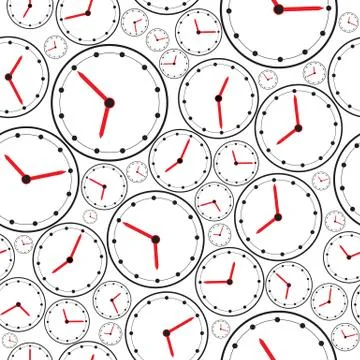 Seamless the clock pattern for background. Vector Stock Illustration