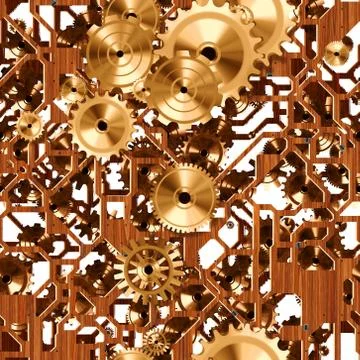 Seamless clockwork pattern Illustrazione stock
