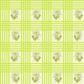 Seamless cloth stripes flowers pattern Stock-Illustration