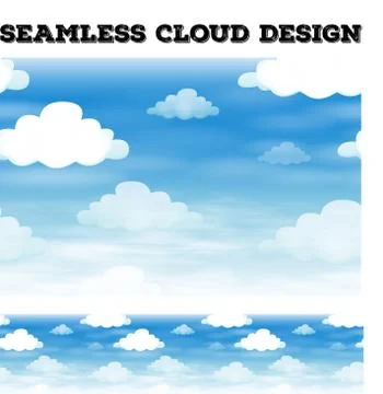 Seamless cloud on blue sky Stock Illustration