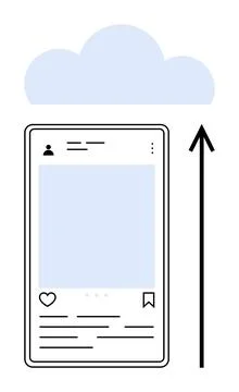 Seamless Cloud Integration for Social Media Content Management Illustrazione stock