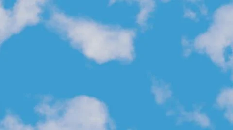 Seamless cloud moving loop timelapse with light blue sky background animation Stock Illustration