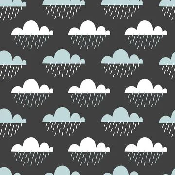 Seamless cloud pattern. Creative sky texture for fabric, wrapping, textile Stock Illustration