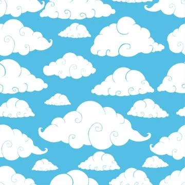 Seamless cloud pattern Stock Illustration