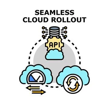 Seamless cloud rollout service development technology concept Stockillustratie