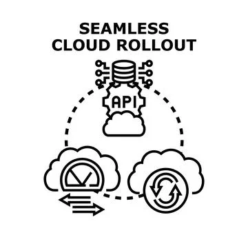 Seamless cloud rollout service development technology concept イラスト素材