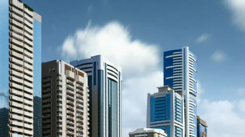 Seamless cloud timelapse of cityscape - HD720p Stock Footage 291718