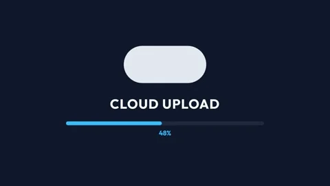 Seamless cloud upload progress bar animation for digital data transfer and .. Stock Footage 336805938