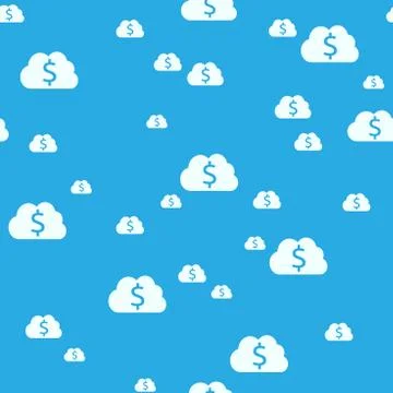 Seamless clouds with dollars Stock Illustration