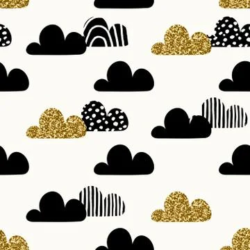Seamless Clouds Pattern Illustrazione stock