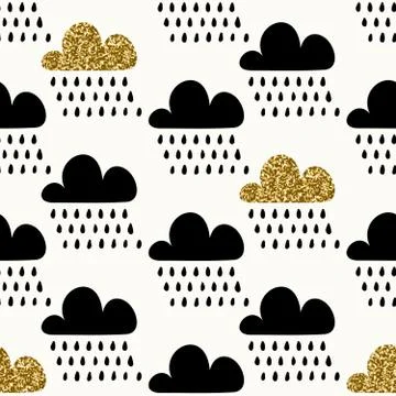 Seamless Clouds Pattern Stock Illustration