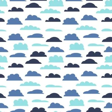 Seamless clouds pattern Stock Illustration