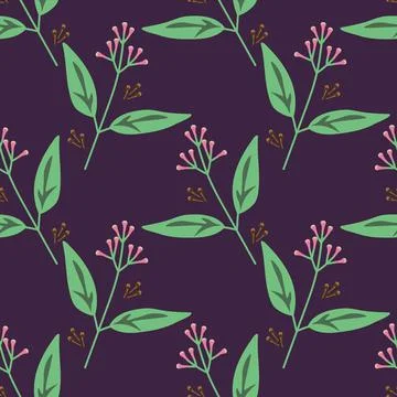 Seamless clove pattern Stock Illustration