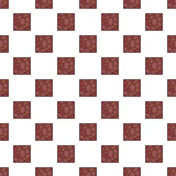 Seamless cobblestone square pattern on white grid Stockillustratie