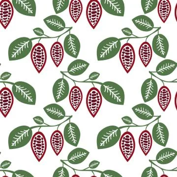 Seamless cocoa branches Stock Illustration