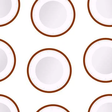 Seamless coconut vector pattern. Minimalistic food background. Vitamins Stock Illustration