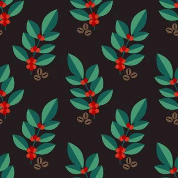 Seamless coffea pattern Stock Illustration
