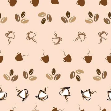 Seamless Coffee background design vector illustration print Stock Illustration