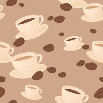 Seamless coffee bean background. Stock Illustration