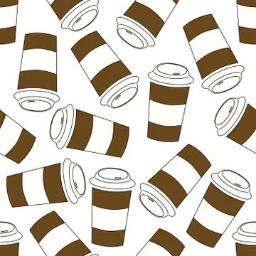 Seamless coffee cup pattern Stock Illustration